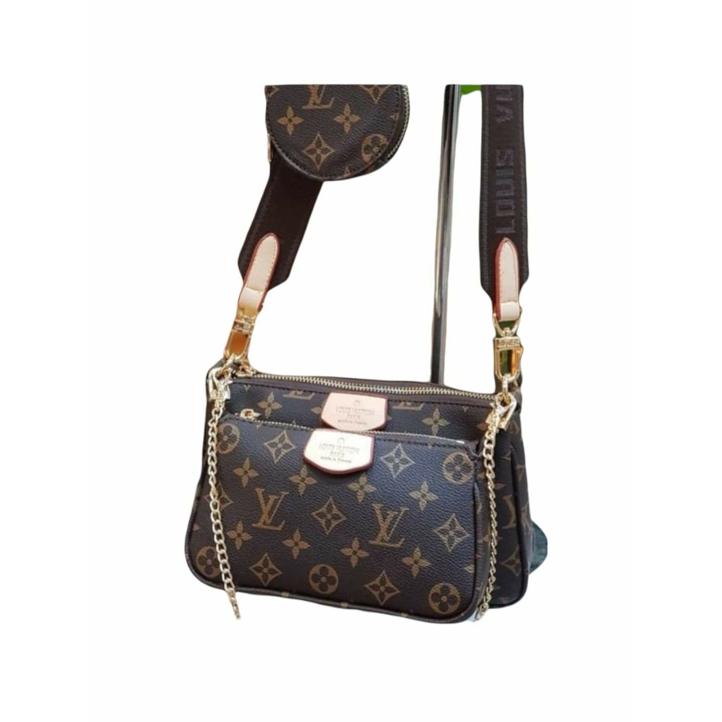 LV Bag - 3 Piece Sling bag Brown strap and Grey strap - Fragrance Deliver SA